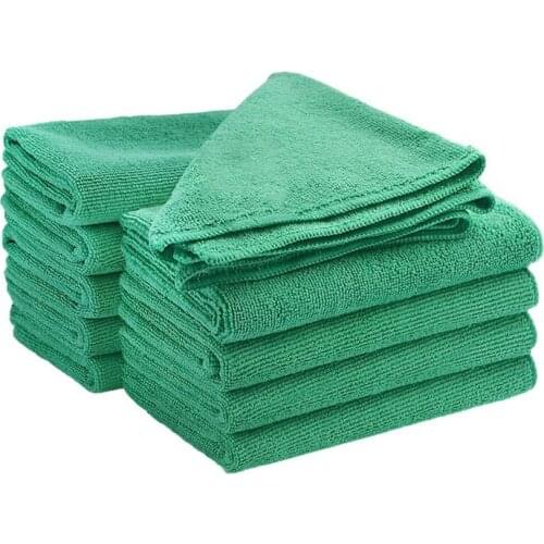 Microfibre Dish Cloth Large Thick Soft Cleaning Towel Pack of 10 Units (10 Green 40 x 40CM)