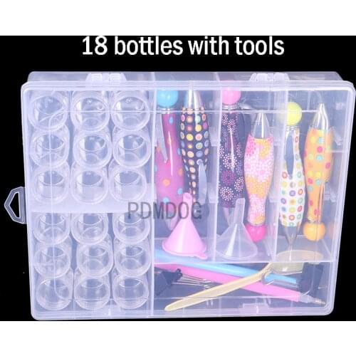 Diamond Painting Tools Set 18 Cells Plastic Storage Box and 20-in-one Tool Kits Accessories for Diamond Painting Embroidery