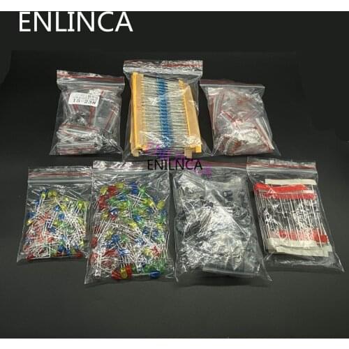 Metal film Resistor assortment kit led diodes Electrolytic Capacitor Ceramic set transistor Pack diy electronic components Kits