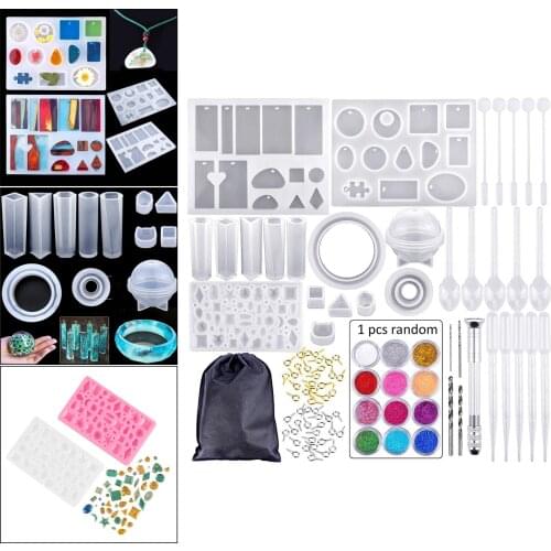 83 Pieces Silicone Casting Molds and Tools Set with a Black Storage Bag for DIY Jewelry Craft Making