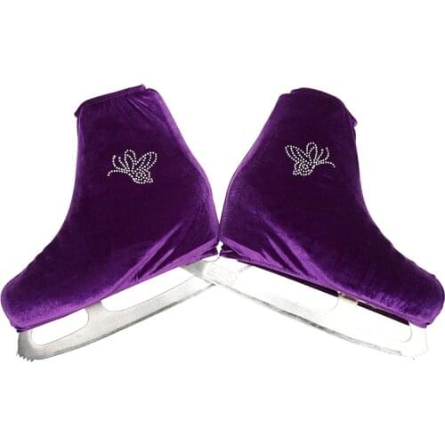 Nasinaya Figure Skating Shoes Cover Velvet for Kids Adult Protective Roller Skate Ice Skating Accessories shiny Rhinestones 10