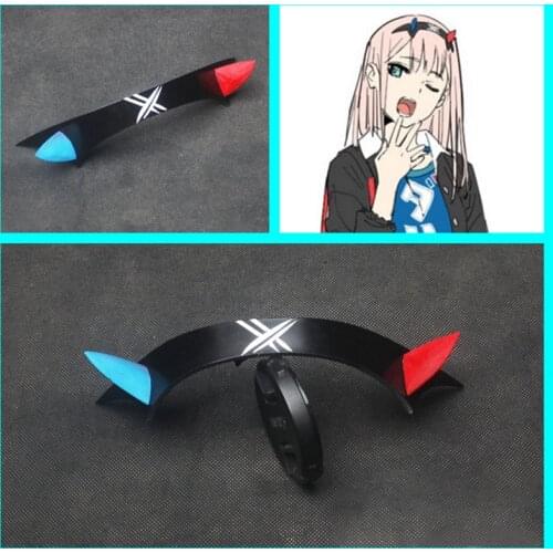 New Black DARLING in the FRANXX Cosplay 02 ZERO TWO Headwear Hairclip Devil Horn 02 Hairband Cosplay Accessories Halloween Prop