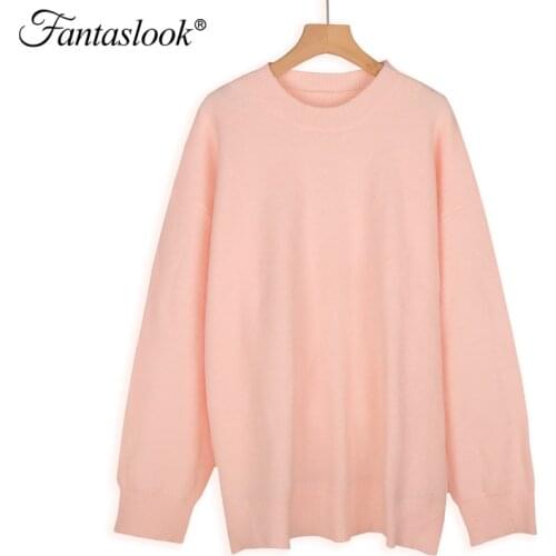 Solid Knitted Sweater Women Long Sleeved Oversized Pullovers Sweater Winter Casual O Neck Warm Jumper Ladies Loose Sueter Mujer