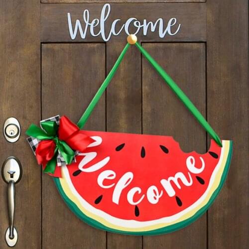 Door Trim Furniture Decoration Wooden Watermelon Design Durable Spring Summer Smooth Edges Without Burrs Welcome Wreath Sign