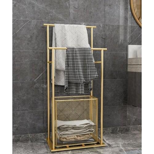 Toilet shelf floor towel towel towel rack hole free bathroom bathtub edge dirty clothes basket