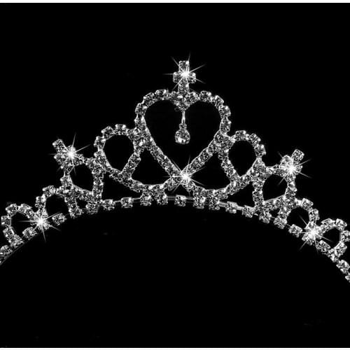 1 Pcs Baby Hairband Princess Crystal Crowns Heart-shaped Headband Cute Girls Show Birthday Gift Party Accessories Hair Jewelry