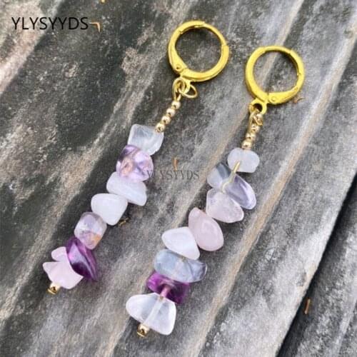 Bohemia Witch Rose Quartz and Rainbow Fluorite Earrings Stars Dangle Jewelry with Healing Halloween Statement Jewelry Women Gift