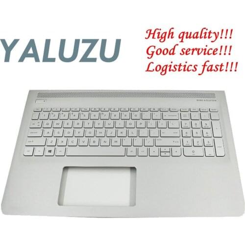 YALUZU new for HP ENVY 15-AS 15-as000 Silver Palmrest Backlit Keyboard 857799-001 6070B1018801 upper case cover US KB bezel