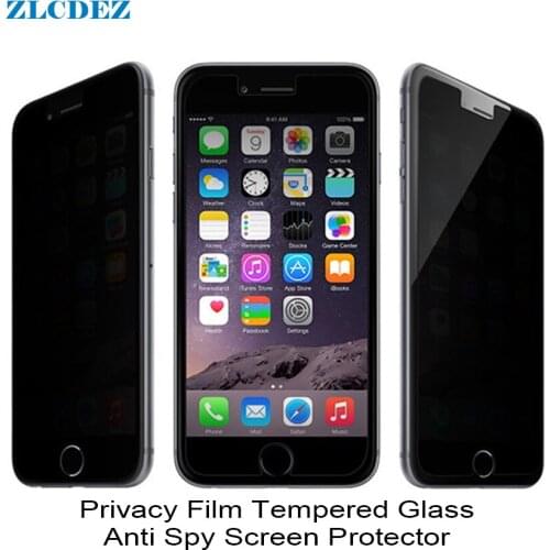 9H 0.3mm Anti Spy Quality Tempered Glass Screen Protector for iphone 5s 6 6 7 Plus Anti-shatter Privacy Protection Film 50pcs