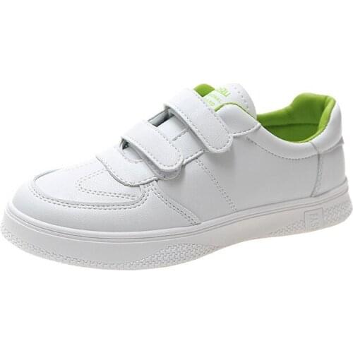 YSHUNIJ Shoes Female 2021 New Versatile Student Velcro White Shoes Thick Soled Casual Canvas Shoes