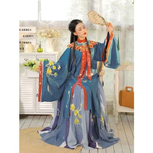 2021 chinese traditional costume women ancient hanfu cosplay lady elegant stage costume oriental dance wear performance costume