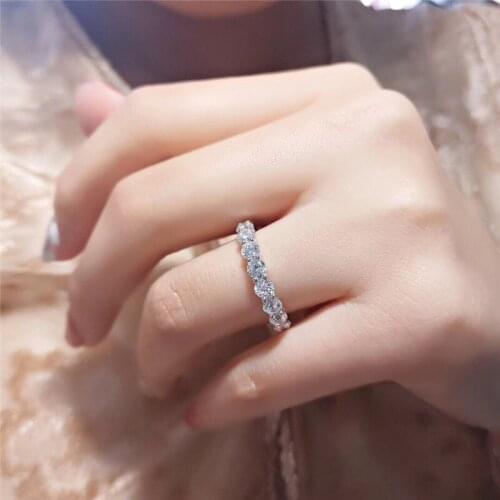 Female simple noble temperament zircon ring sterling silver S925 original high-quality brand jewelry logo fashion gift