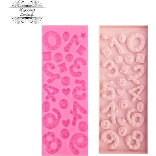 1Pcs Alphanumeric shape silicone soft candy mold cake decorating tool Candy Chocolate Mold