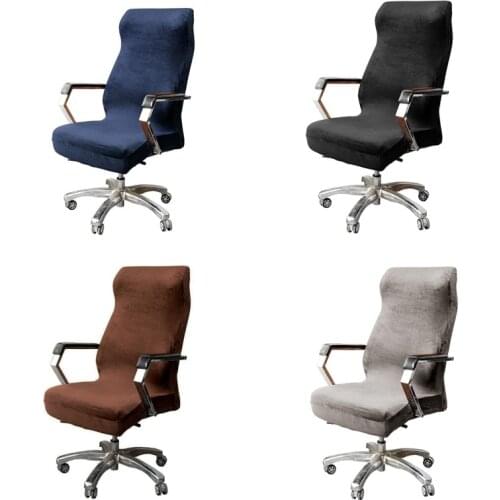 1pc Velvet Compurter Game Chair Cover Rotating Stretch Office Computer Desk Seat Boss Chair Covers Elastic Removable Slipcovers