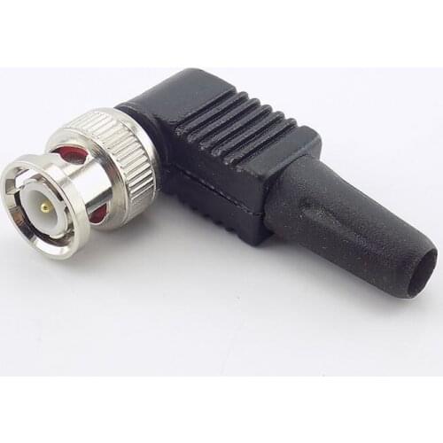 10pcs BNC Male Connector 90 degree adapter for Twist-on Coaxial RG59 Cable for CCTV video audio diy Security System H10
