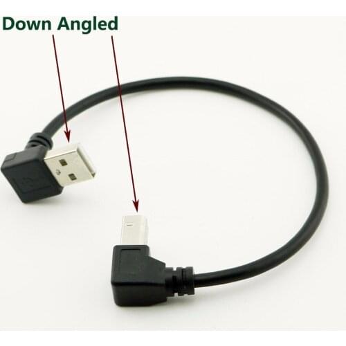 10pcs Down Angle USB 2.0 A Male Plug to USB 2.0 B Male Down Angled 90 Degree Printer Scanner Adapter Cable Cord 25cm
