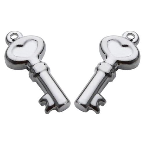 10pcs/lot 8*19mm key Connector Metal Alloy Pendant For DIY bracelet Jewelry Making dg6f