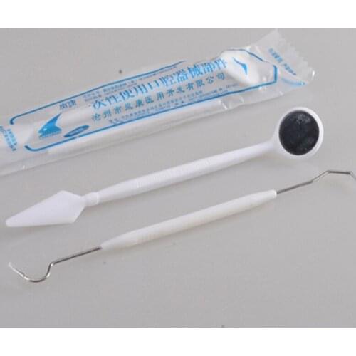 1000 Sets Dental Clinic 2-Piece Kit Dental Oral Hygiene Disposable Dental Mirror and Probe