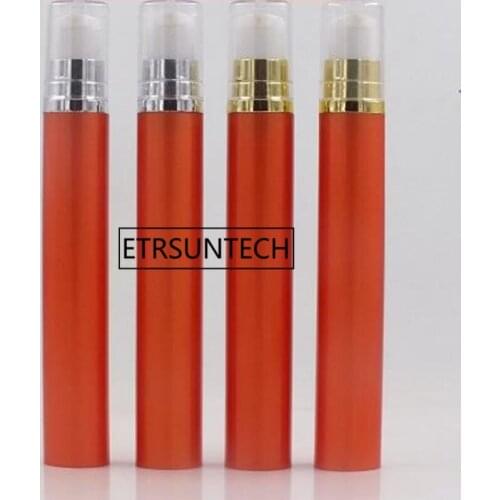 15ml Red Airless Pump Bottles Cosmetic Package With Transparent Cap Refillable Bottle F1295