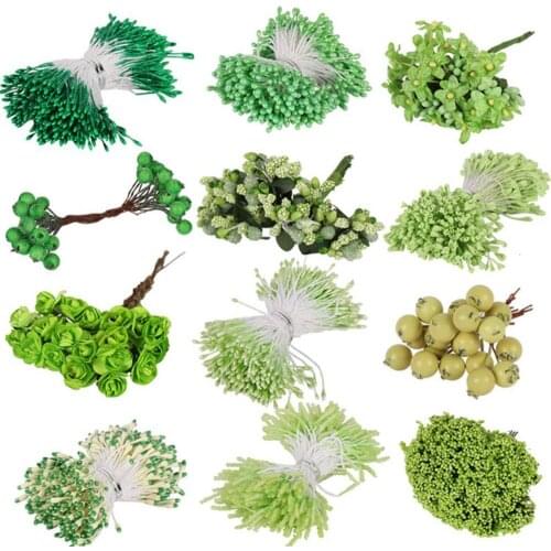 18 Bouquet Artificial Flower DIY Home Wedding Party Holiday Decor Ornament Home Office Decor For Home Party Green