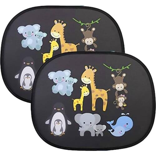 2 Pieces Car Window Sun Visor Cartoon Patterned Car Side Sun Visor Protect Baby Sun Visor
