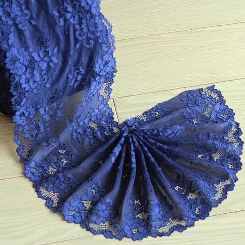 17.5cm wide 2 yds/lot, The new borland Handmade Hair Decoration Wide Elastic Stretch Lace Trim wedding dress skirt lace trim