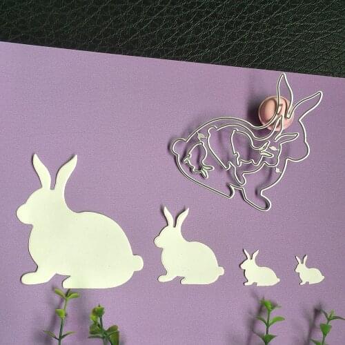 4 rabbits metal cutting mold scrapbook photo album photo frame decoration DIY handmade art