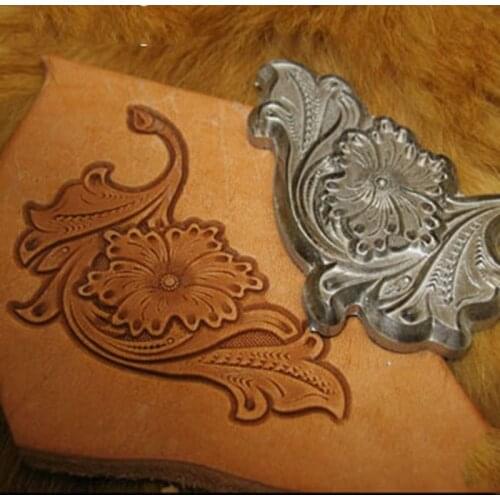 8*6cm DIY designer leather craft vintage floral corner wallet stamping printing mould