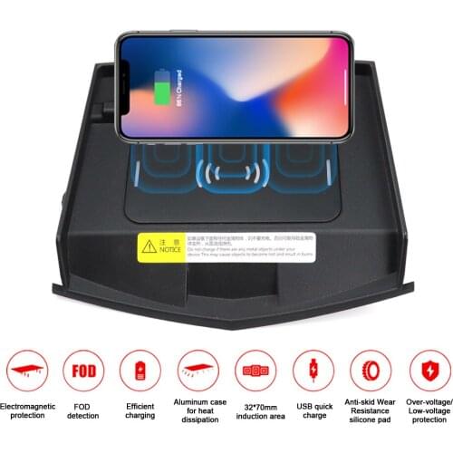 QI Car Wireless Charger Fast Charging For Cadillac ATS-L/XTS 2014 - 2019 Intelligent Infrared Phone holder for Samsung Huawei
