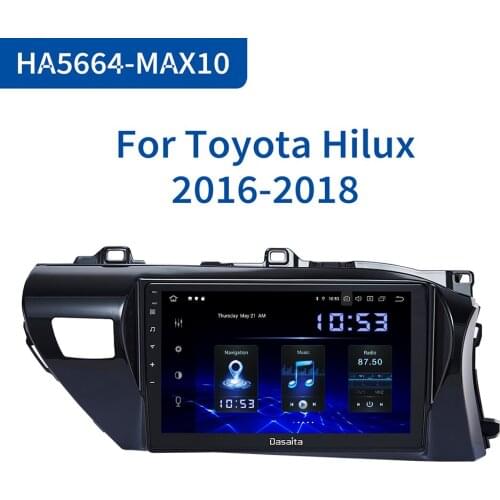 Dasaita 10.2" IPS Car Radio TDA7850 Android 10.0 for Toyota Hilux 2016 2017 2018 RHD Bluetooth GPS Navigation 1 din Auto Stereo