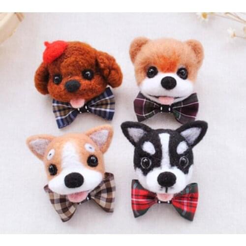 Chai dog Teddy dog Keji husky wool needlepoint kit wool felt needle felting decoration craft needlecraft DIY ha
