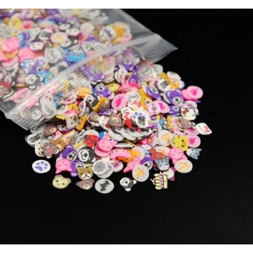 DIY 2000Pcs Nail Art Decorations Animal Slices 3D Polymer Clay Tiny Nail Art Rhinestones Acrylic Decoration Manicure