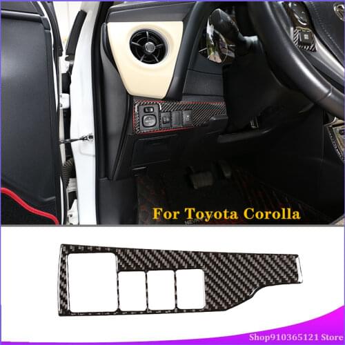 For 2014-2018 Toyota Corolla Car Headlight Switch Panel Carbon Fiber Material (Soft) Car internal Accessories 1 Piece Set