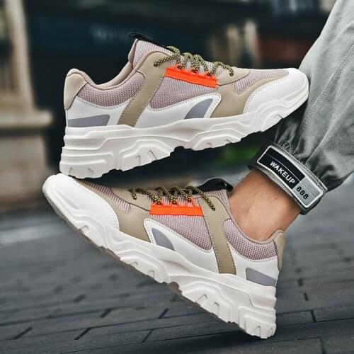 New Mens Shoes Increased Mesh Breathable Casual Shoes Non-slip Large Size Sport Shoes