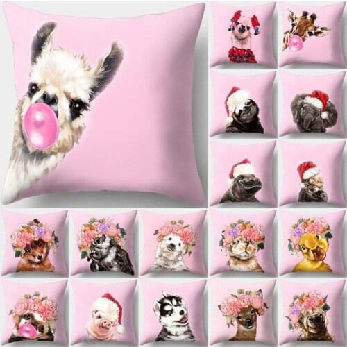 HOT SALES Cute Animals Cushion Cover Throw Pillow Case for Home Chair Sofa Decoration Square Pillowcases