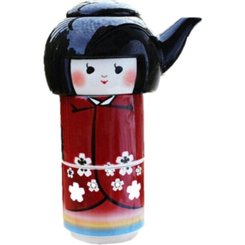 CREATIVE Q VERSION KIMONO GIRL CERAMIC TEAPOT TEACUP THREE-PIECE CARTOON AFTERNOON TEA KETTLE SET BIRTHDAY GIFT X5554