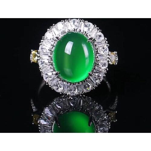 Genunine green agate jade ring with 925 sterling silver rose gold jadeite jade rings jade jewelry jade natural stone jewelry