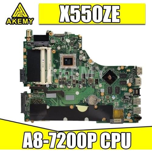 For ASUS VM590Z A555Z X555Z X550ZE X550ZA X550Z X550 K550Z K555Z Laptop Motherboard 100% Test Mainboard X550ZE W/ A8-7200P CPU