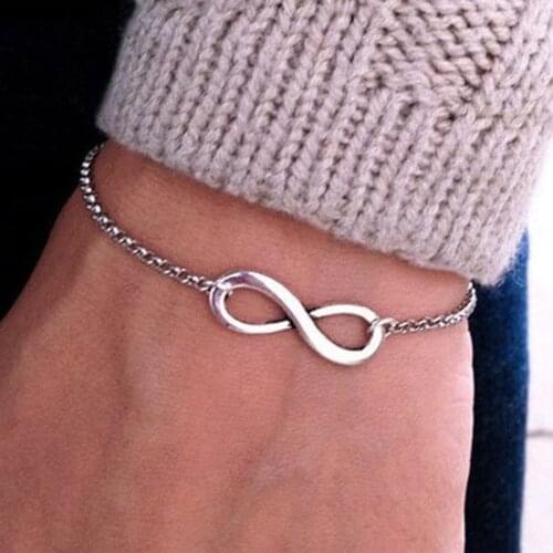 Fashion Simple Good Luck 8 Number Couple Bracelets For Women Charm Infinity Bracelets Handmade Love Bracelet Jewelry Wholesale
