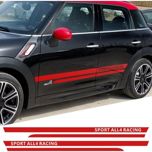 Side Skirt Body Car Decals Sticker Racing Sport all4 graphic Vinyl Decal for Mini Cooper Countryman R60 Car Styling Accessories