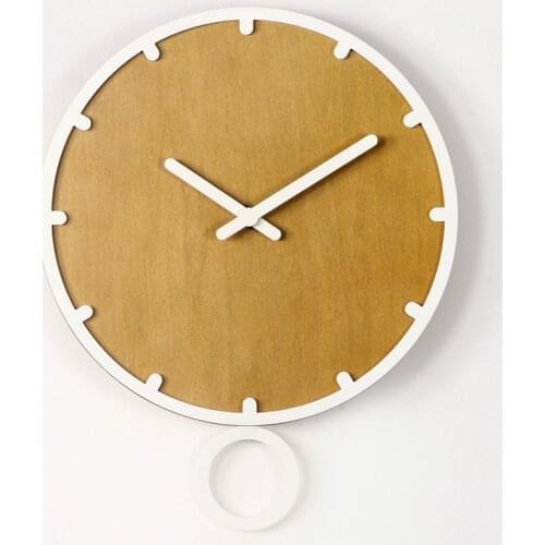Nordic Minimalist Wall Clock Modern Design Quartz Silent Simple Wall Clock Creative Wooden Orologio Casa Home Decor WB50WC