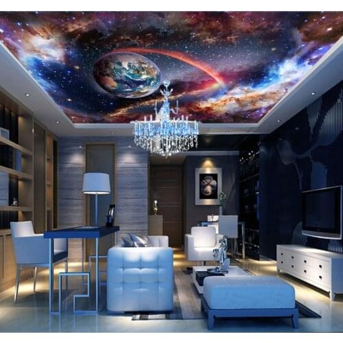 New 8D Mural Modern Creative Hand Painted 3D Wallpaper Universe Starry Sky Photo Mural Living Room Background Wall 3d Mural