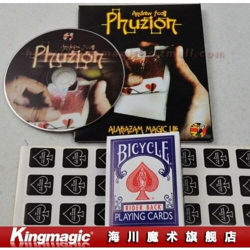 Phuzion (with DVD) by Andrew Scott and Alakazam/card disappering/magic toys/magic tricks/magic props/as seen on tv/Free shipping