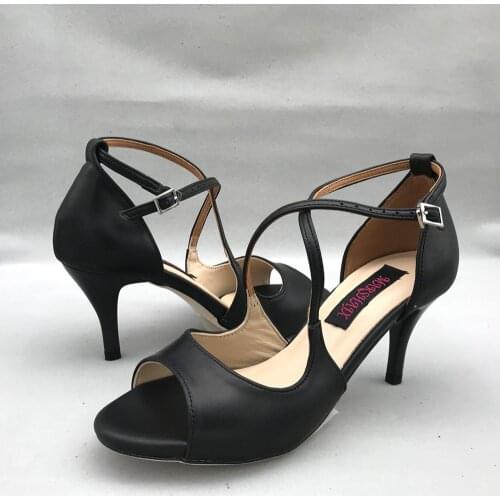 Sexy Flamenco Dance Shoes Argentina Tango Shoes pratice shoes party shoes MST6292BL Leather Hard Sole 7.5cm 9cm heel available