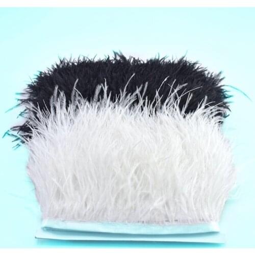 Beautiful fluffy 1Meters ostrich feather Trim 8-10cm feathers ostrich plumes crafts Sewing for DIY dress wedding feathers ribbon
