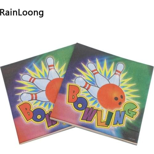 [RainLoong] Paper Napkins Bowling Sport Print Tissue Napkins Decoration Serviettes 33x33cm 1 pack (20pcs/pack)