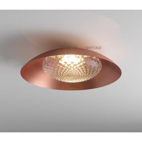 Light luxury bedroom lamp semicircle nordic study ceiling lamp minimalist room designer glass living room background wall lamp