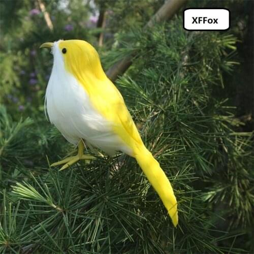 Cute fat simulation yellow&white bird model foam&furs real life small bird doll gift about 15cm xf1125