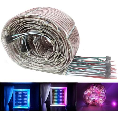 WS2812B Pre-soldered LED Module String Panel led Pixels on Heatsink with 10CM Wire DC 5V WS2812 Built-in SMD5050 RGB Idividually