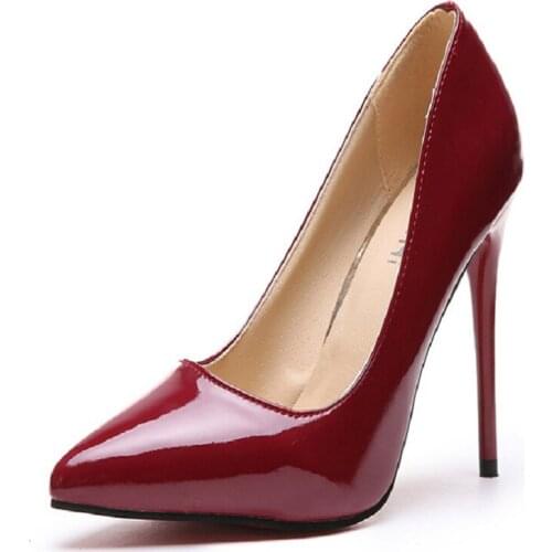 Patent leather high-heeled pointed shoes 2020 new work womens shoes red bottom high heels wedding shoes pumps women shoes